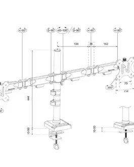 Alternative view of Neomounts DS60-600BL2 монитор arm 2x10-32 - Quick-fix - 180°-stop