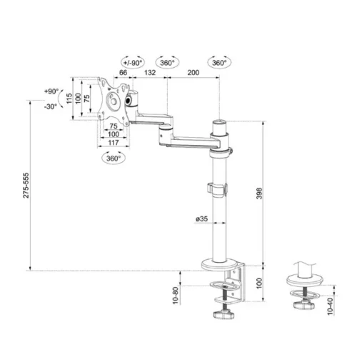 Alternative view of Neomounts Ramię do monitora DS60-425BL1