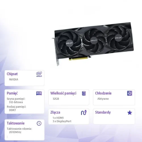PNY GeForce RTX 5090 OC 3F 32GB 512-bit 1792GB/s