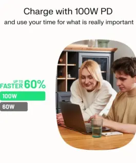 Green Cell кабел USB-C-USB-C PowerFlex 100W silicone 0.3m черен