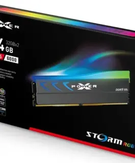 Alternative view of Silicon Power памет DDR5 XPOWER Storm RGB 64GB/6000 2*32GB CL38 сив