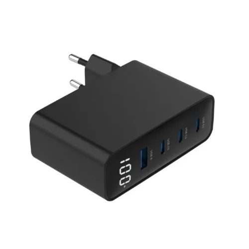 Gembird универсално зарядно 100W GaN 1xUSB-A 3xUSB-C fast зарядно LCD