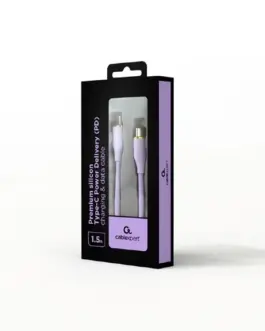 Alternative view of Gembird Type-C Power Delivery (PD) кабел за зареждане и данни лилав