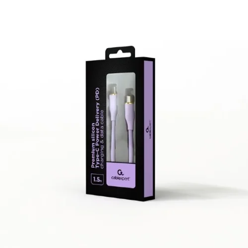 Alternative view of Gembird Type-C Power Delivery (PD) кабел за зареждане и данни лилав