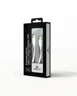 Alternative view of Gembird Type-C Power Delivery (PD) кабел за зареждане и данни бял