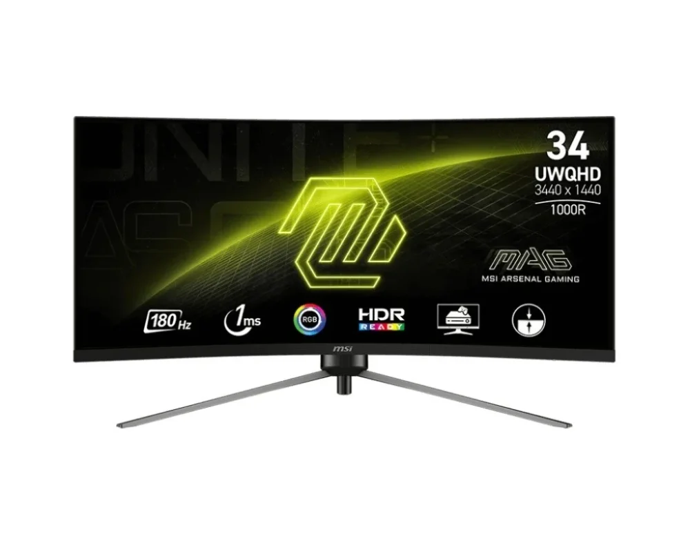 MSI Monitor 34 inches MAG 345CQR LED/WQHD/Curved/180Hz/черен