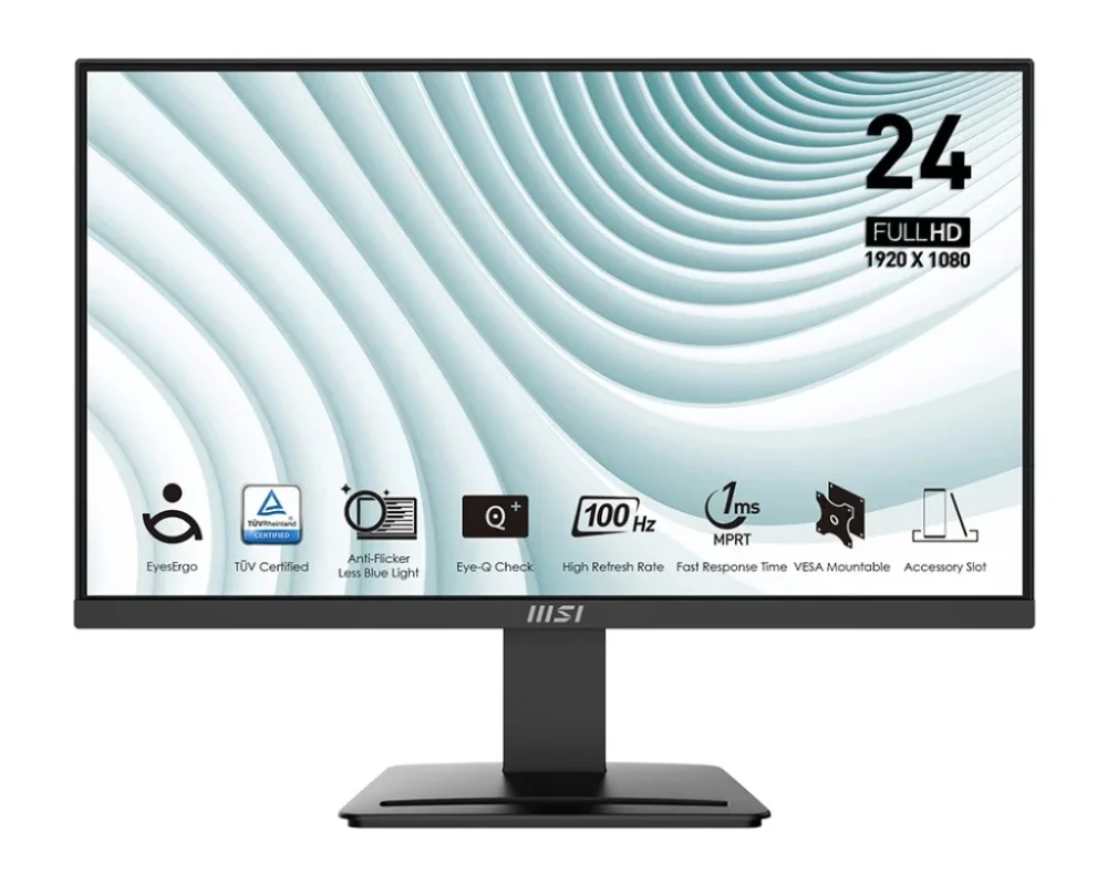 MSI Monitor 23.8 inches PRO MP2412 LED/FHD/Flat/100Hz/черен