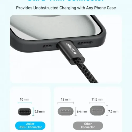 Anker Zolo USB-C to USB-C кабел 240W 0.9m черен