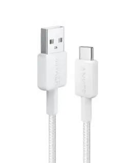 Anker 322 USB-A to USB-C кабел 0.9m бял