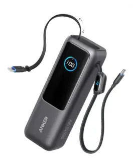 Anker външна батерия ZOLO 25000mAh 165W built-in USB-C кабел сив