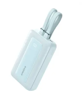 Anker външна батерия ZOLO 10000mAh 30W built-in USB-C and USB-Lightning кабел, blue