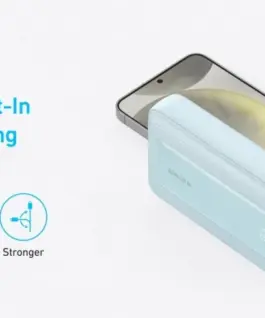 Alternative view of Anker външна батерия ZOLO 20000mAh 30W built-in USB-C and USB-Lightning кабел, blue