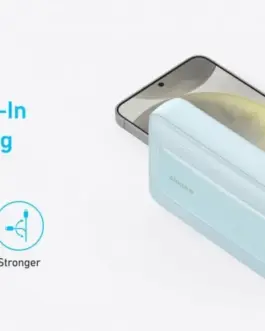 Alternative view of Anker външна батерия ZOLO 20000mAh 30W built-in USB-C and USB-Lightning кабел, blue