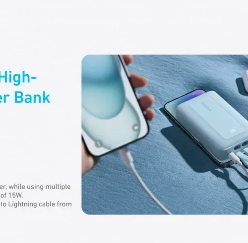 Anker външна батерия ZOLO 20000mAh 30W built-in USB-C and USB-Lightning кабел