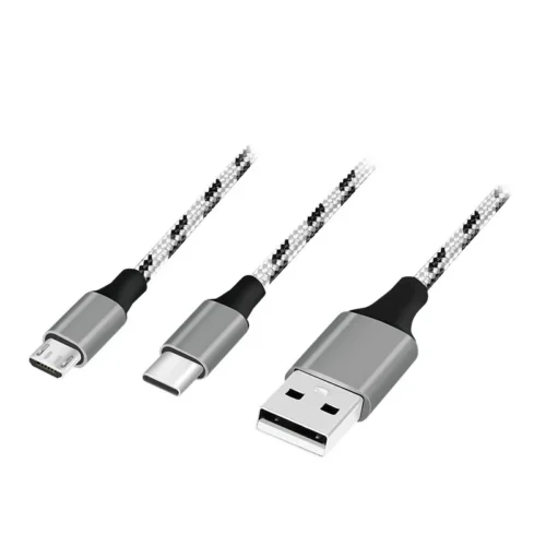 Alternative view of LogiLink USB2.0 кабел, A/M to micro-USB + USB-C, 1.2m