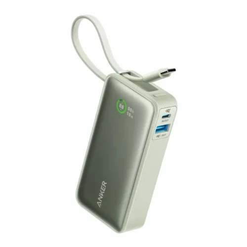 Alternative view of Anker външна батерия 545 NANO 30W 10000mAh Built-In USB-C кабел, зелен