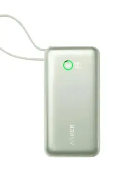 Anker външна батерия 545 NANO 30W 10000mAh Built-In USB-C кабел, зелен
