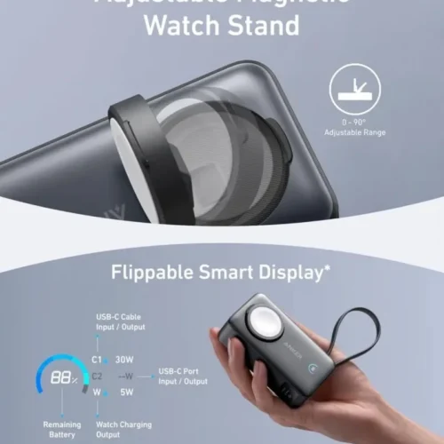 Anker външна батерия Apple Watch MagGo 10000mAh черен