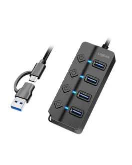 Alternative view of LogiLink USB3.2 Gen1 HUB, 4xUSB-A on/off switch