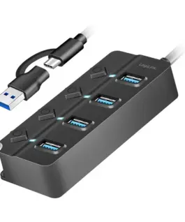 LogiLink USB3.2 Gen1 HUB 4xUSB-A on/off switch