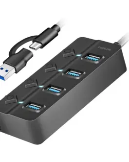 LogiLink USB3.2 Gen1 HUB 4xUSB-A on/off switch