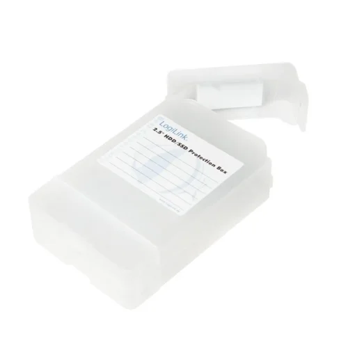 Alternative view of LogiLink HDD protection box for 2x 2.5 inch HDD, transparen