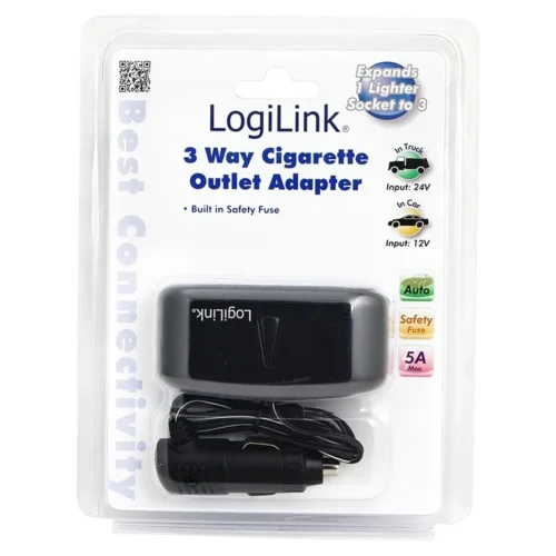 Alternative view of LogiLink зарядно за кола 3x lighter socket