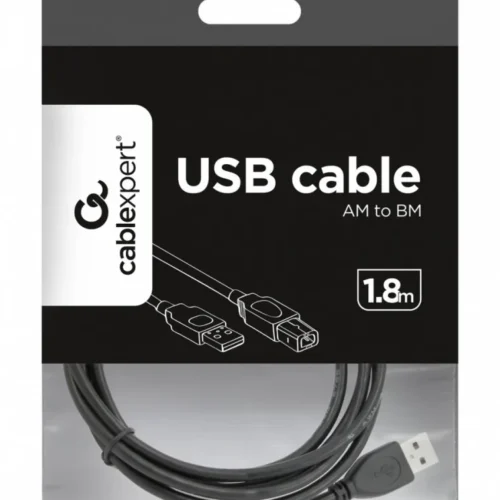Gembird USB кабел 2.0 Type AB AM-BM 1.8m черен