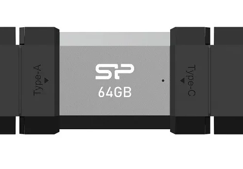 Alternative view of Silicon Power Pendrive C51 64GB USB-A USB-C 120 MB/s Silver