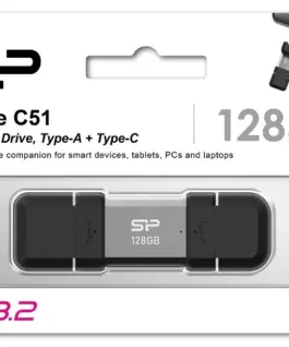 Silicon Power Pendrive C51 128GB USB-A USB-C 120 MB/s Silver