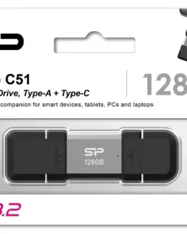 Silicon Power Pendrive C51 128GB USB-A USB-C 120 MB/s Silver