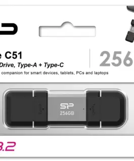 Silicon Power Pendrive C51 256GB USB-A USB-C 200 MB/s Silver