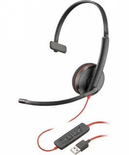 POLY Headset черенwire 3210 Mono USB-A 80S01AA