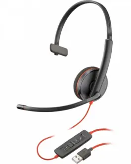 POLY Headset черенwire 3210 Mono USB-A 80S01AA