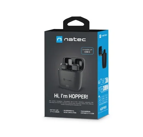 Alternative view of Natec Mobile microphone HOPPER lavalier wireless lightning