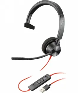 POLY Headset черенwire 3310 -M +USB -C/A TAA 760Q7AA