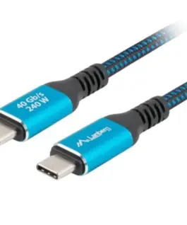 Lanberg Кабел USB-C M/M USB4 1M 240W 8K 60HZ черно-син