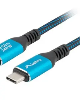 Lanberg Кабел USB-C M/M USB4 1.5M 240W 60HZ черно-син