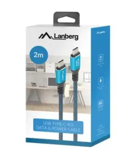 Lanberg Кабел USB-C M/M USB4 2M 240W 8K 60HZ черно-син