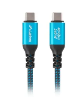 Lanberg Кабел USB-C M/M USB4 2M 240W 8K 60HZ черно-син