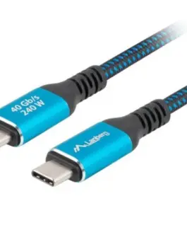 Lanberg Кабел USB-C M/M USB4 2M 240W 8K 60HZ черно-син