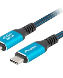 Lanberg Кабел USB-C M/M USB4 2M 240W 8K 60HZ черно-син