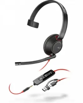 POLY Headset черенwire 5210 USB-C + 3.5mmP +USB-C/A 8X230AA