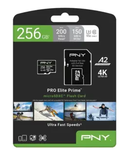 PNY памет card microSDXC Elite Prime 256GB + адаптер SD