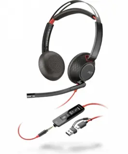POLY Headset черенwire 5220 USB-C + USB-C/A (Bulk) 8X231A6