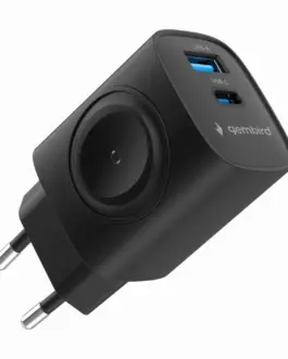 Alternative view of Gembird USB-A USB-C зарядно 20W PowerDelivery Quick Charge 3.0, черен