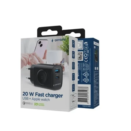 Gembird USB-A USB-C зарядно 20W PowerDelivery Quick Charge 3.0