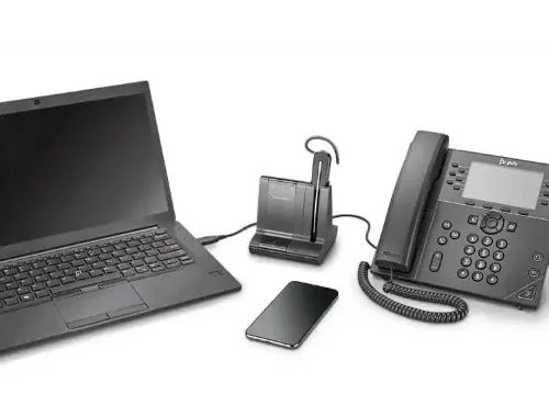Alternative view of POLY Savi 8240-M Office Microsoft Teams Certified DECT 1880-1900 MHz USB-A Headset 8D3G6AA#ABB