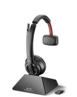 POLY Savi 8210 UC Microsoft Teams Certified DECT 1880-1900 MHz USB-A Headset 8D3F1AA#ABB