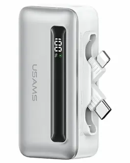 USAMS външна батерия 4500mAh 20W USB-C/Lightning silver